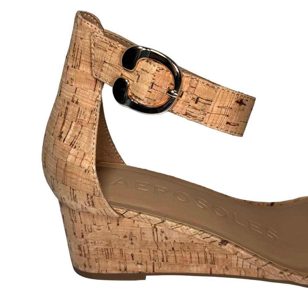 Aerosoles Willis Womens Cork Wedge Sandals Ankle Strap Comfort Size 7 Boho NWT - Picture 8 of 16